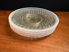 Vintage Four 1940s Anchor Hocking Moonstone Opalescent Hobnail Bread Plates 6.5"