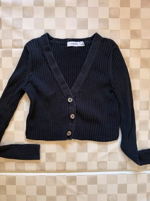 Glassons Black Ribbed Button-Up Cardigan Sweater Women s Size S