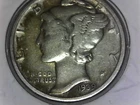 1939 Mercury Dime  90 % silver  D - 001