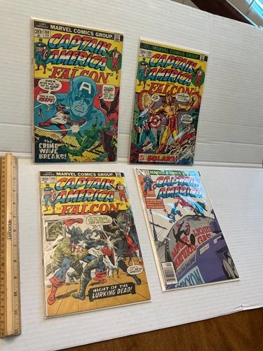 Vintage Captain America Comic Book Lot Issues # 158 160 166 & 252 Marvel 1970s