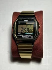 Vintage Timex Indiglo 34mm Quartz Digital Dial Gold Tone Mens Sports Watch