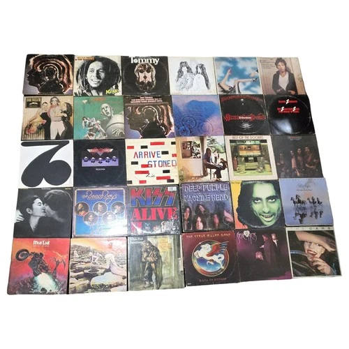 Lot of 30 Scratched Rock Records Pink Floyd Led Zeppelin Stones And More **READ