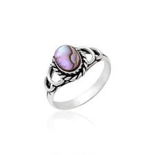 925-Sterling Silver Gemstone Abalone Unique Stone Handmade Beautiful Ring Gft