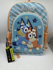 Bluey Backpack 17" Blue/ Beige New With Tags.