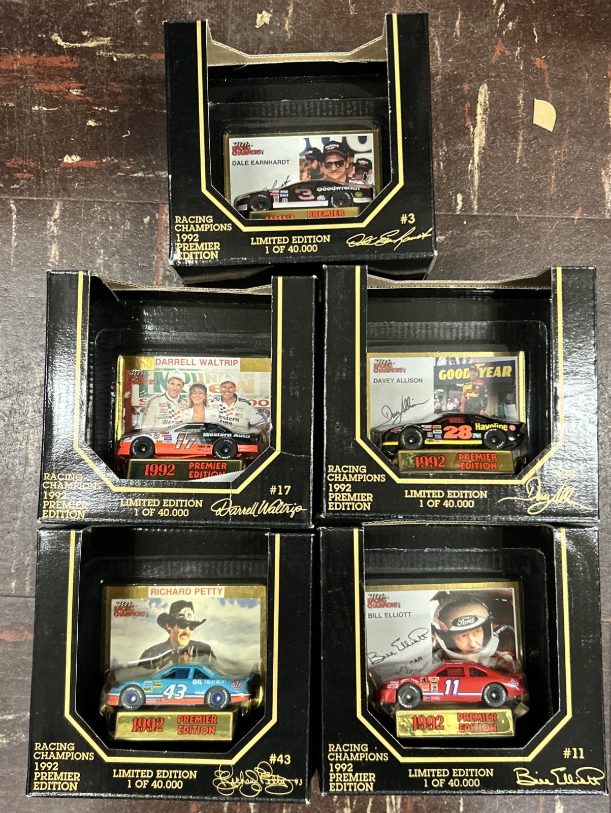 Lot of 5 - 1992 Racing Champions 1:64 Limited Edition NASCAR Earnhardt Petty
