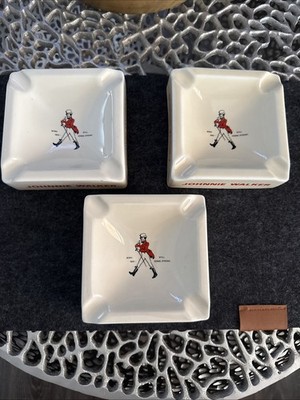3 Aschenbecher von Johnnie Walker Scotch Whisky Retro Vintage Ascher Unbenutzt