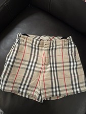 Pantaloncini Burberry Bambini Nova Check Taglia 10Y Beige Plaid Cotone Classico Iconico