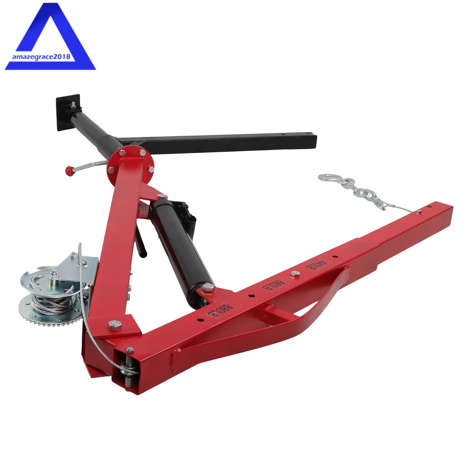 500 LBS Pickup Truck Hydraulic Dock Jib Engine Hoist Crane Mount Lift 2" Hitch