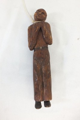 Vtg Hand Carved Man Being Hanged Hangman Noose Western Folk Art Donshea Era