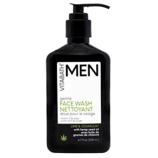 Vitabath Men's Gentle Face Wash Daily Nourishing Cleanser Lime & Cedarleaf 8 fl 