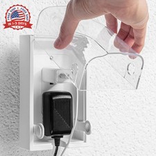 Bates- Baby Safety Outlet Cover Box, Clear Door, Baby Proof Outlet Covers, Plug