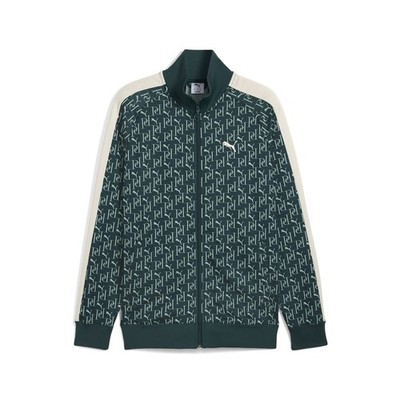 PUMA T7 Graphic Track Jacket Mens Green Casual Athletic Outerwear 63431575
