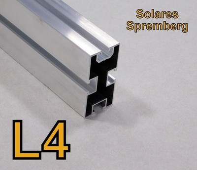 Unterkonstruktion Aluminiumprofil L4 80x40mm blank M8 Nut oben M10 Nut unten