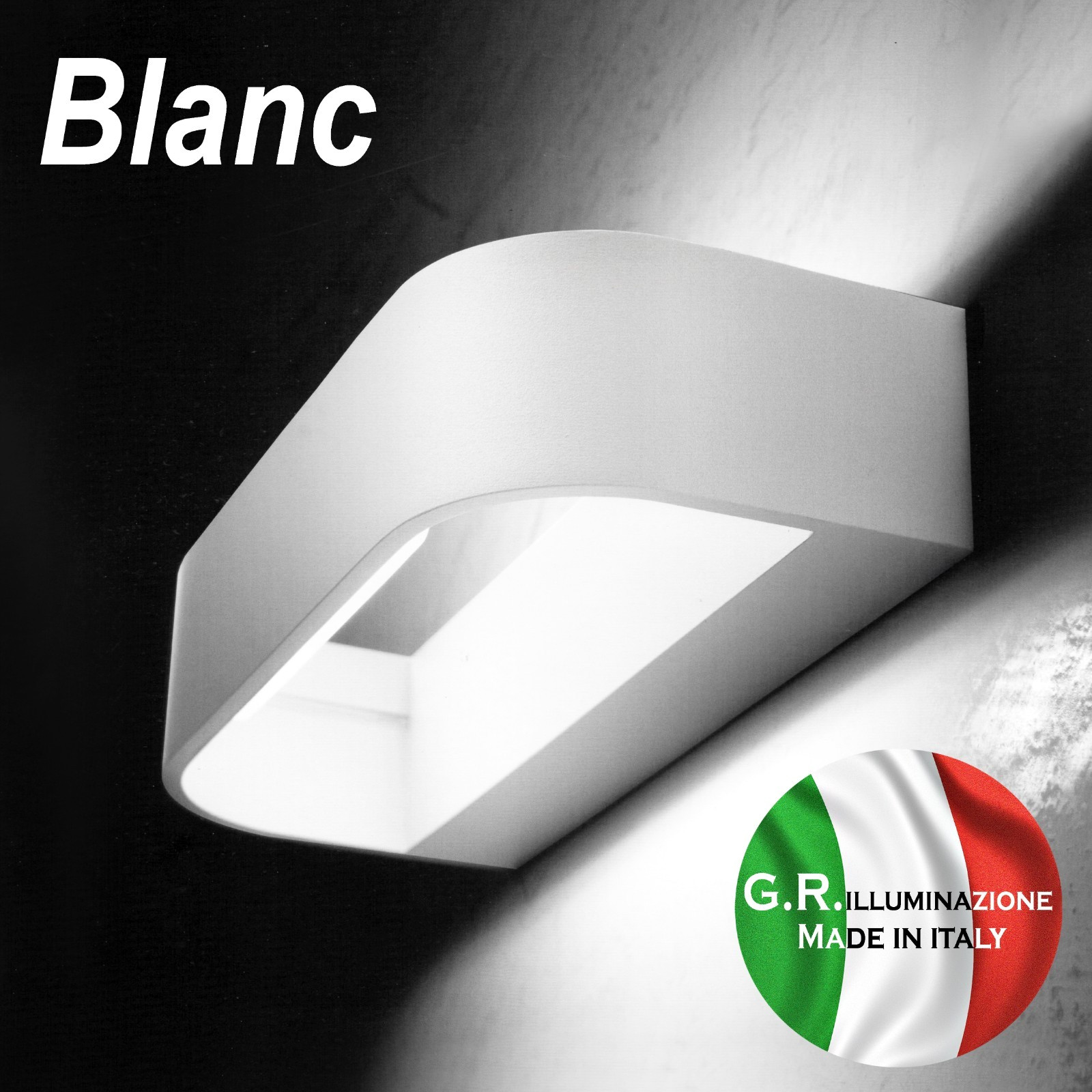 Applique LED moderne alu blanc luminaire minimaliste premium cuisine