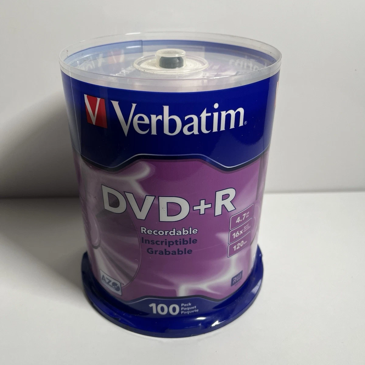Verbatim DVD+R 4.7GB 16X With Branded Surface 100pk Brand New Free Postage