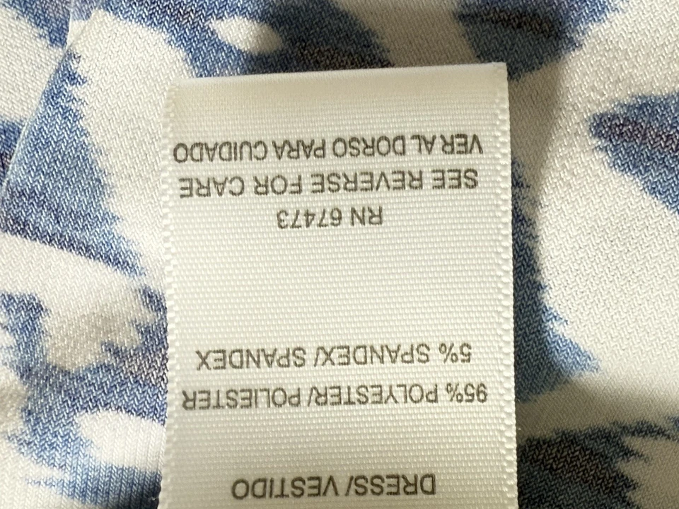 Vestido sin mangas Danny And Nicole talla 2X 18 azul blanco elástico cambio Foto 4 de 4