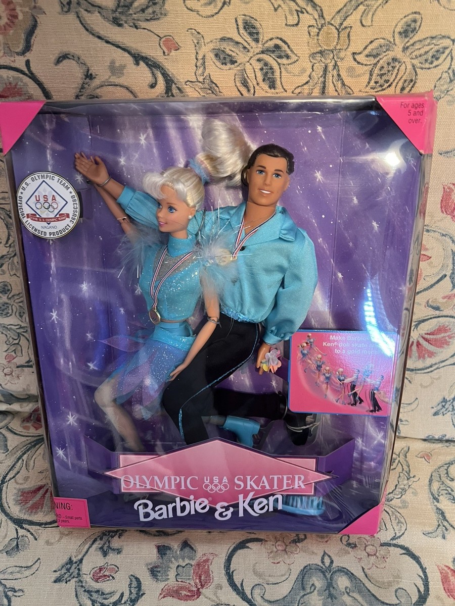 1997 Barbie and Ken USA Olympic Skater Gift Set Mattel Tara