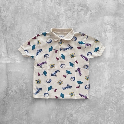 Vintage 90s OshKosh B'gosh Kids Golf Print Polo Shirt Size 4 100% Cotton USA
