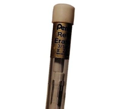 Vintage Pentel #Z2-1 Refill Erasers Tube Of 3 White 