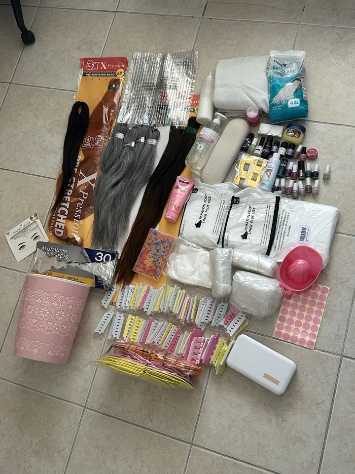 Nail Tips +full Lot +acrylic Powder + Stickers +brush + UV Led Lamp +nail Art - Image 2 of 4