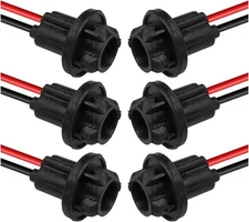 T10 W5W 194 Bulb Socket with Wire Pigtail, Universal LED Bulbs Pre-Wired Harness