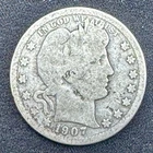 1907 O Barber Quarter Silver Circulated Uncertified US Coin