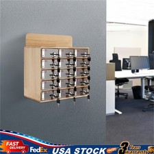 15 Slots Wood Cell Phone Locker Box Storage Cabinet Pocket with Keys NEW 