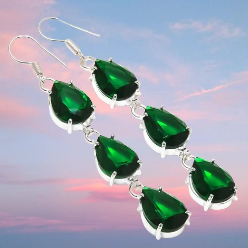 Colgante de plata de ley 925 con piedras preciosas de turmalina de sandía de 2,25" Z463 Foto 2 de 4