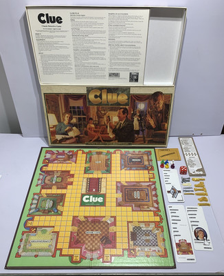 Vintage Clue Detective Brettspiel 1986 von Parker Brothers! 4/6 Original Waffen.