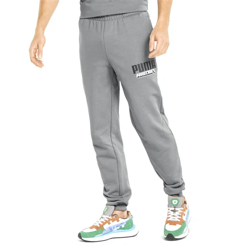 Puma X Minecraft Felpa Uomo Grigio Casual Pantaloni Sportivi 534377 76