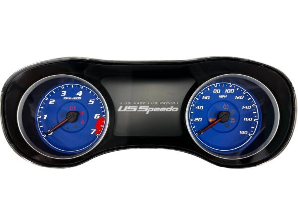 US Speedo Blue Dodge Charger Gauge Face for Clusters 2015-2024 (180 MPH)