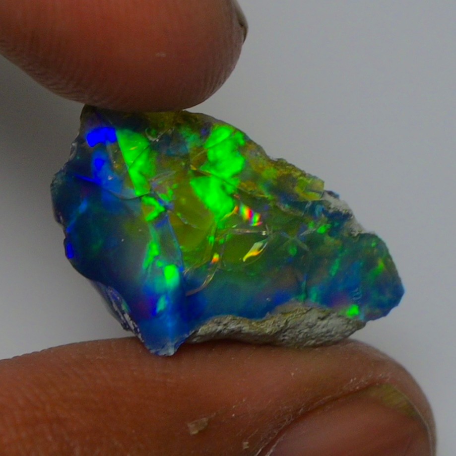 Blue Opal Rough 6.60 Carats, Smoked Ethiopian Welo Opal Rough, Fire Opal Raw