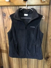 Columbia Womens Size Small Zip Up Sleeveless Fleece Vest Black EUC