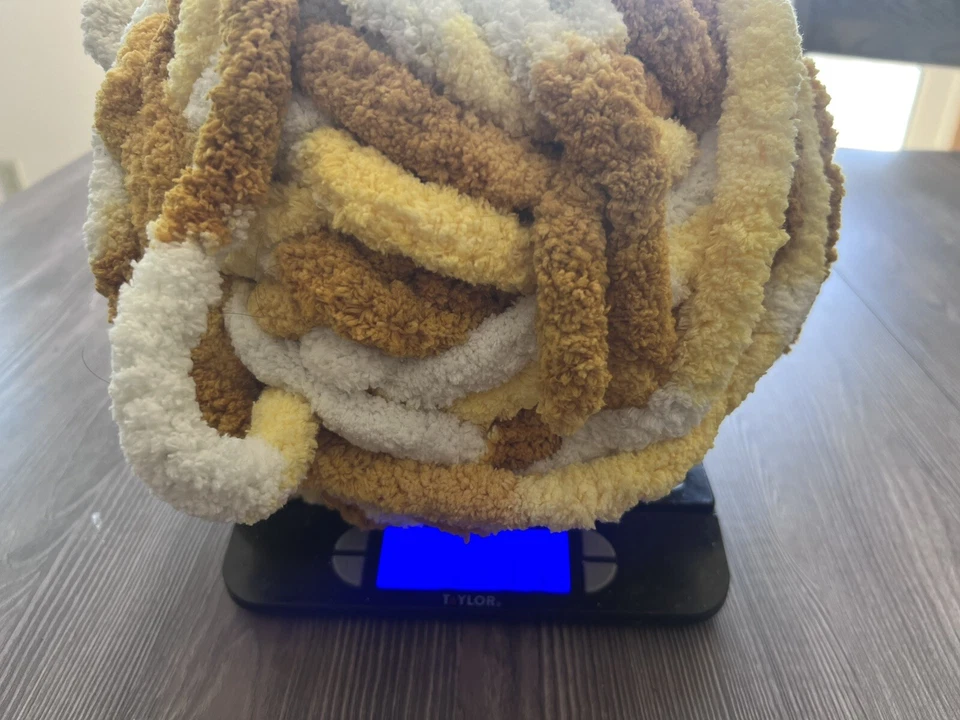 650G Chenilla Gruesa Hilo Grueso Amarillo Marrón Crema Tejido a Granel Lana Ganchillo Foto 2 de 2