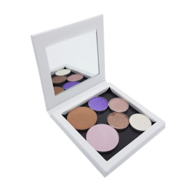 Kompakter leerer magnetischer Make-up-Organizer - glänzend weiß mit Spiegel Z-Palette