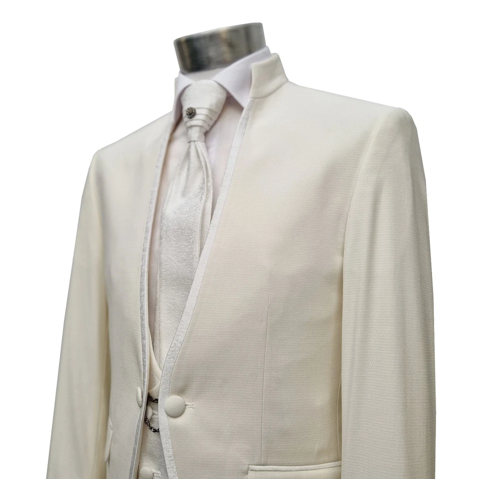 Hochzeitsanzug Herren 4-teilig Gehrockanzug Gr.56 Creme - Bild 3 von 4