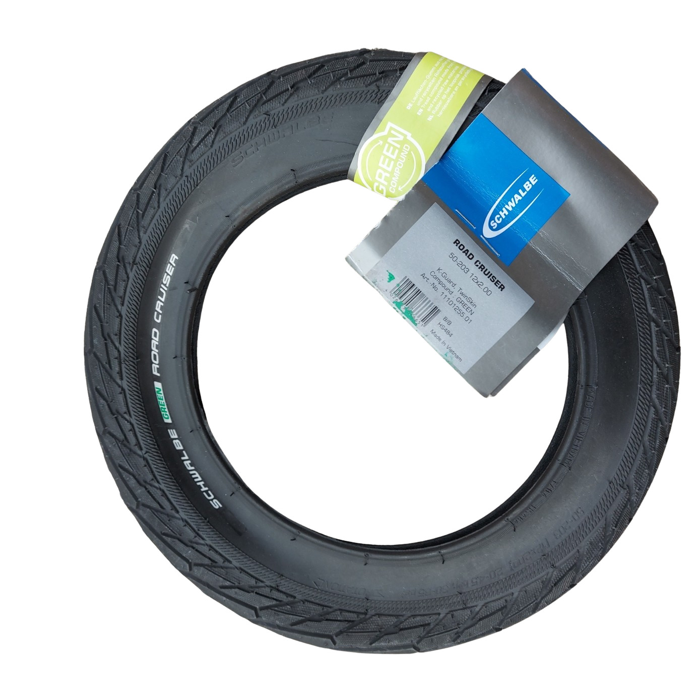Schwalbe 12 x 2.00 "" Tyre Road Cruiser Green Compound K-Guard Puncture protecti