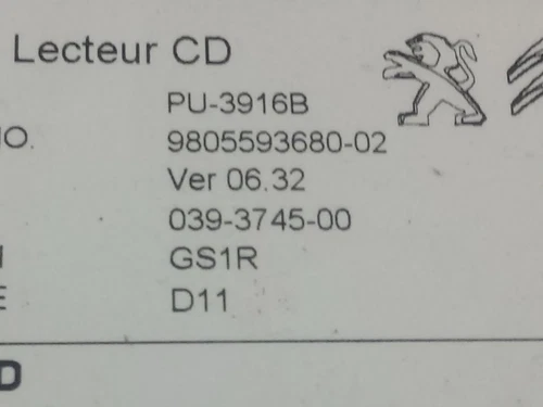9805593680 Sistema Audio/Radio Cd para CITROEN DS4 Design 2020 6888371 - Bild 2 von 9