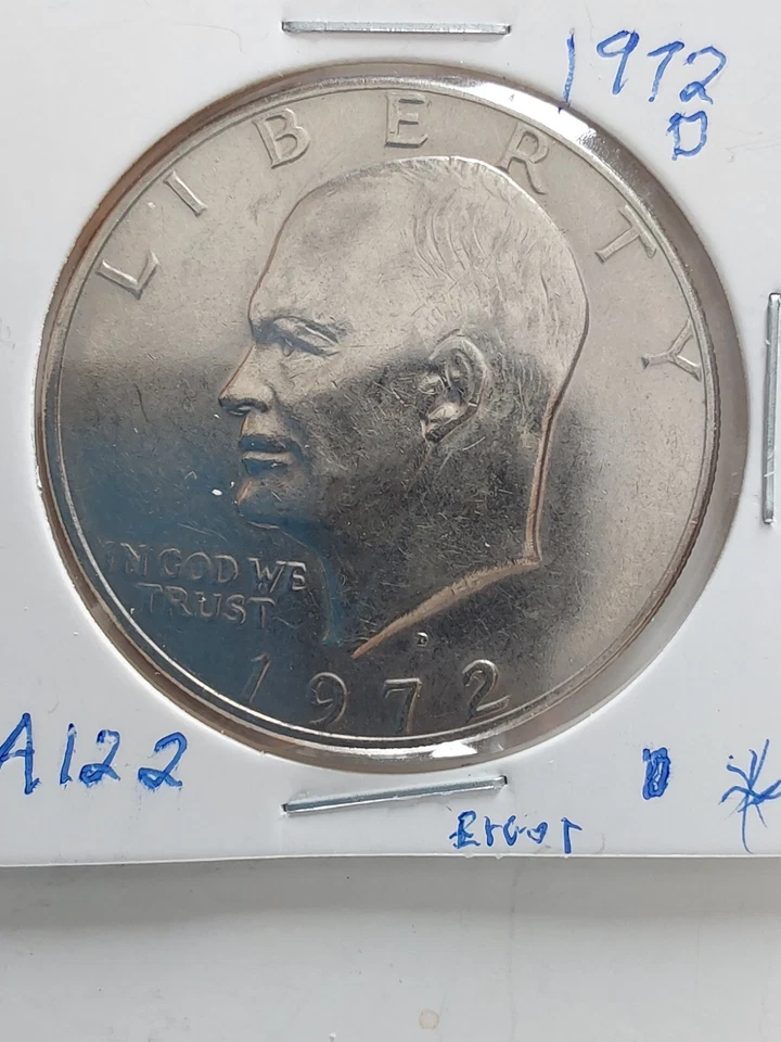 1972 -D Eisenhower Dollar Error- On Earth Islands Under Florida Are Missing - Image 4 of 4