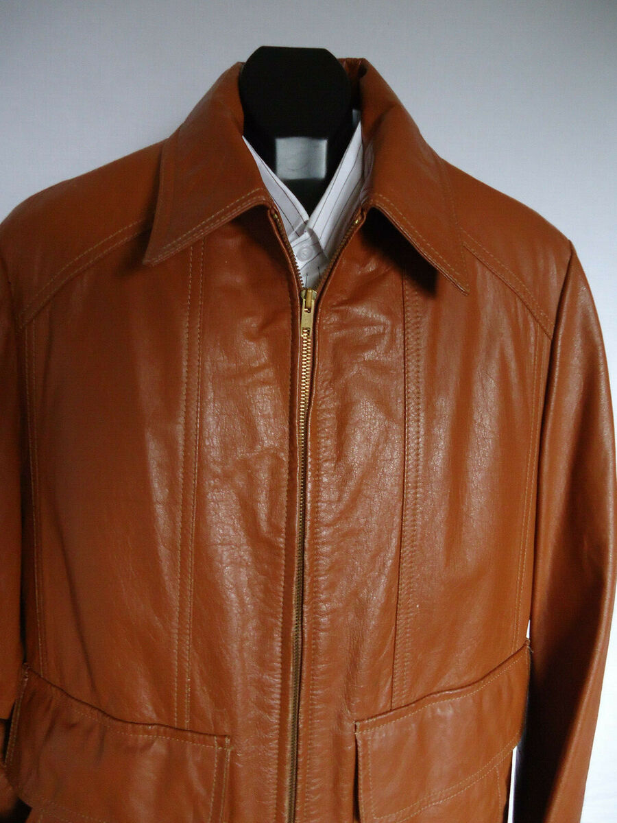 VTG 70s LEATHER JACKET MCGREGOR STADIUM COAT 44 ALL WEATHER VTG 70s LEATHER JACKET MCGREGOR STADIUM COAT 44 ALL WEATHER