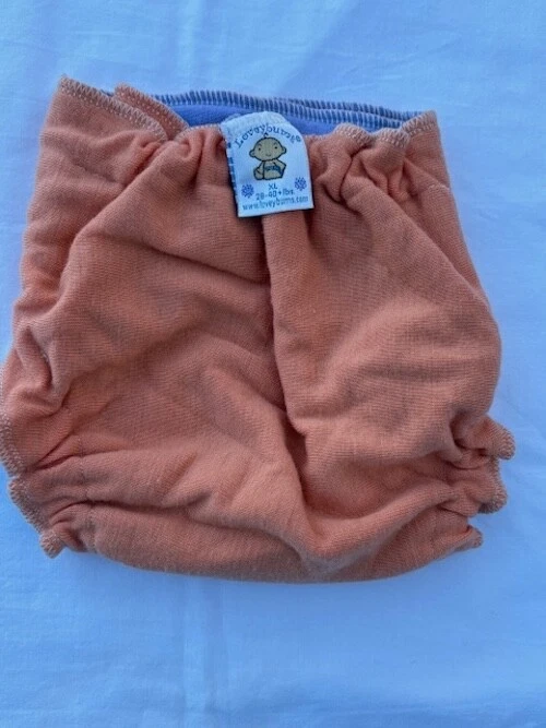 Cubierta de jersey de lana Clementina/periwinkle ex grande Loveybums. Ajuste 28-40 libras Foto 2 de 3