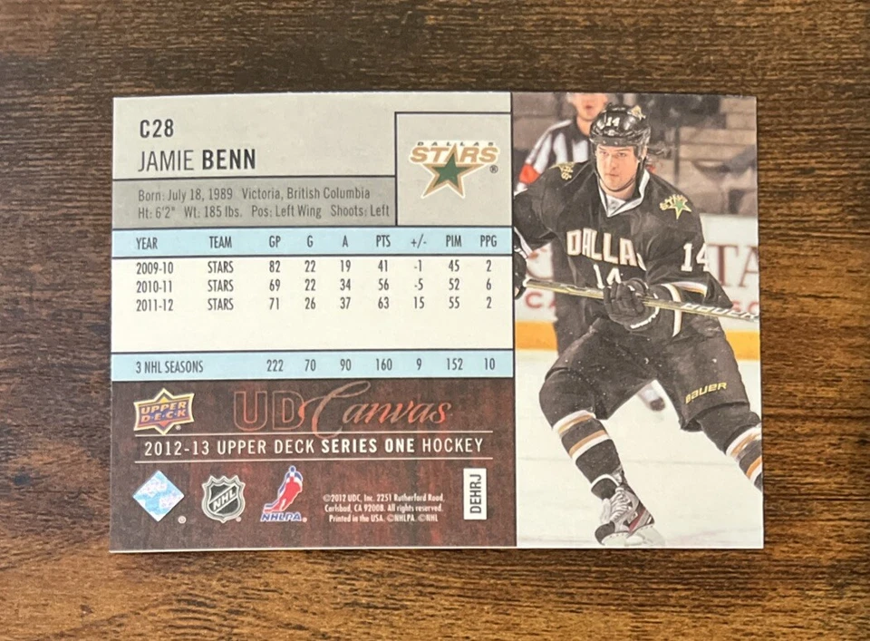 2012-13 Upper Deck UD Canvas #C28 Jamie Benn Dallas Stars - Image 2 of 2