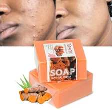 2× Turmeric Soap Skin Whitening Dark Spots lightening Acne Brightening Turmeric