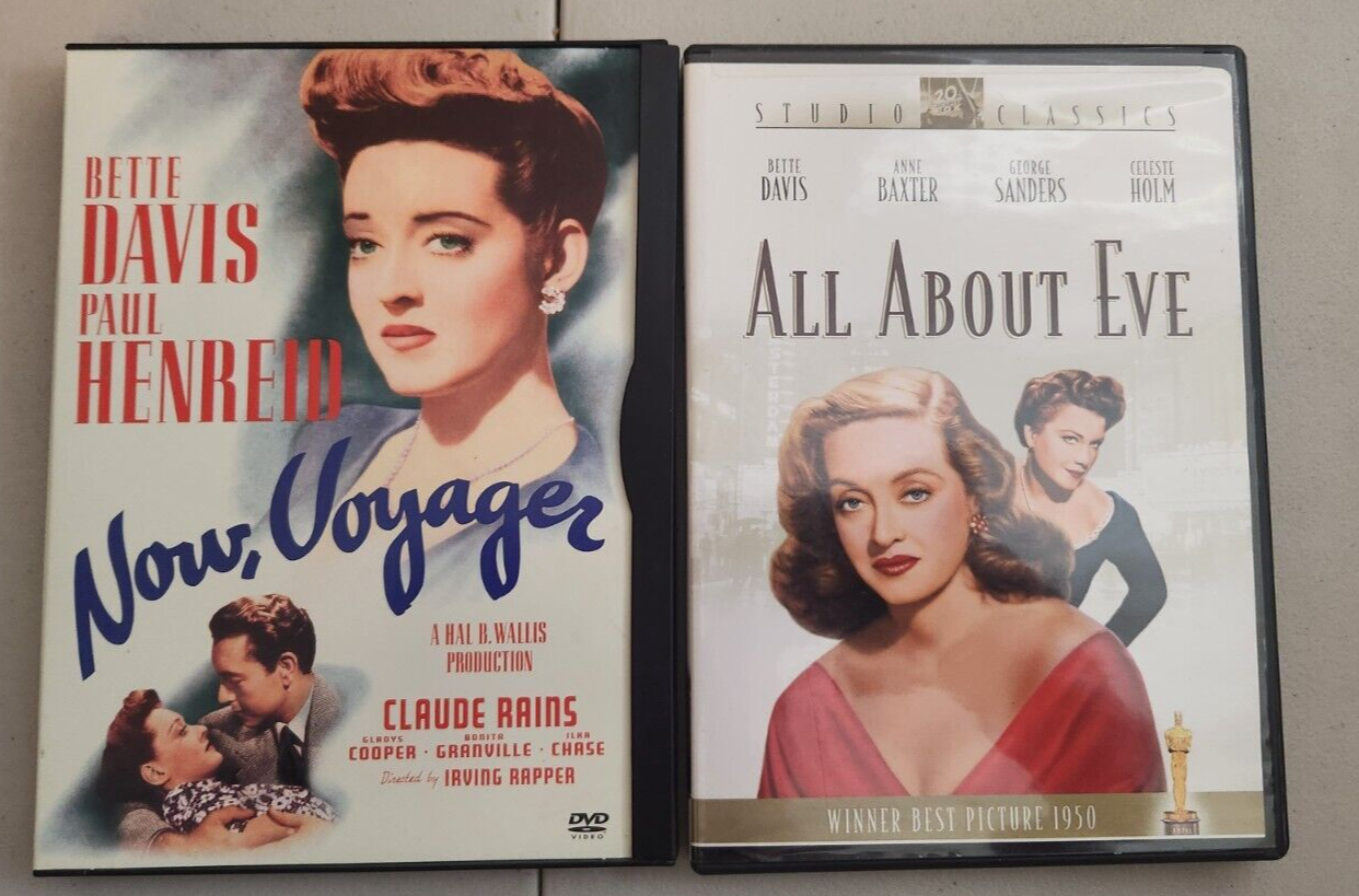 Lot of 2 Bette Davis - DVDs All About Eve Now, Voyager