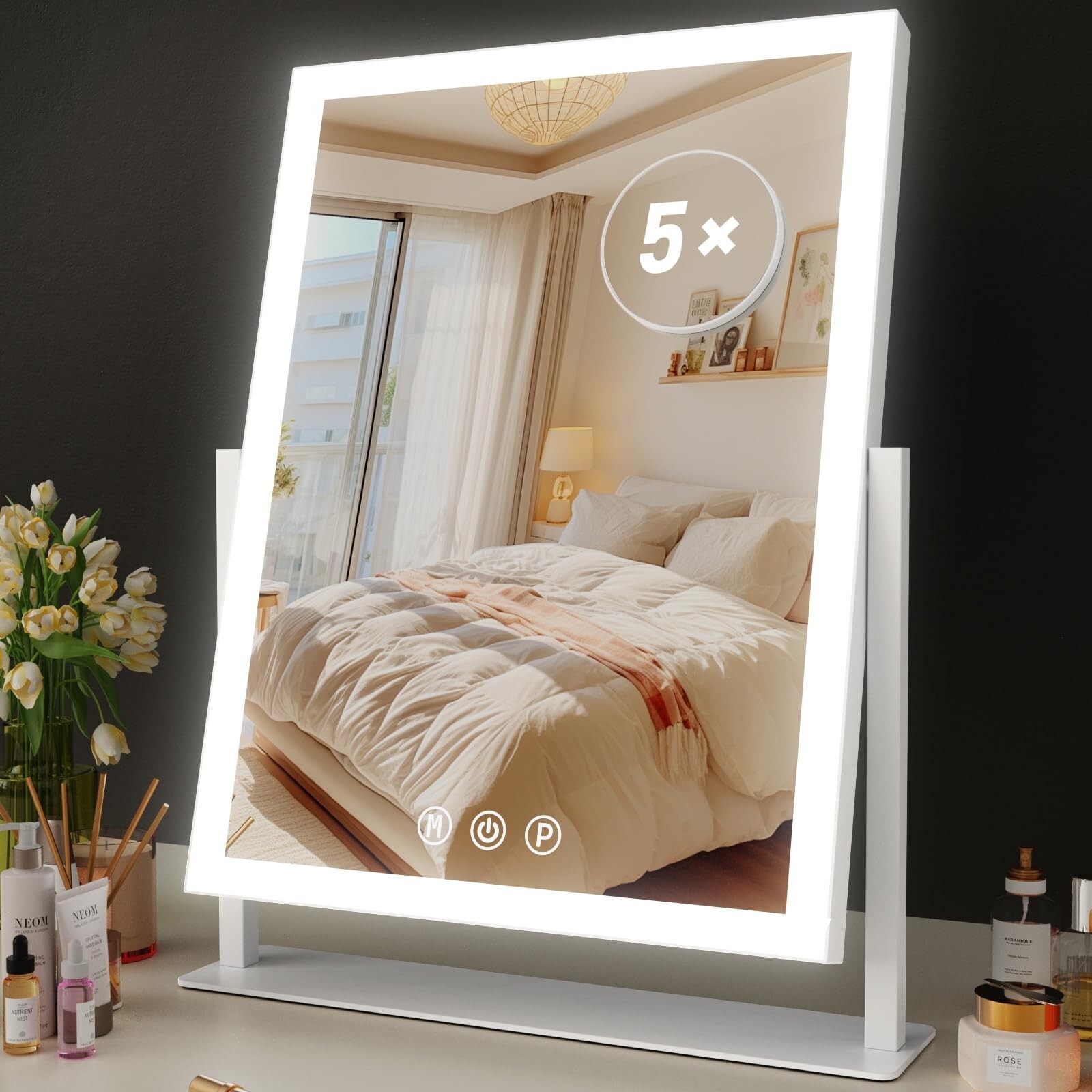 17.2 Inch LED Hollywood Vanity Mirror with 3 Lighting Modes and Touch Controls