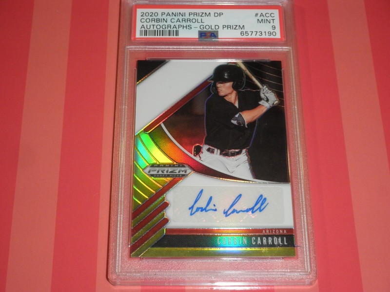 2020 Corbin Carroll  Panini PRIZM DP Auto PSA 9 -LTD # 7/10 "7" HIS JER-Z NUMBER