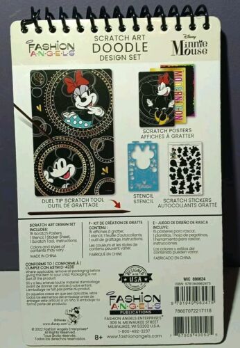 Disney Minnie Mouse Scratch Art Doodle Stencil Design Set Stocking Stuffer - Picture 2 of 4