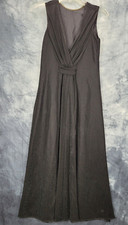 Jessica McClintock Dress Gown Womens SZ 3 Black Glitter Lined Rhinestone Neck