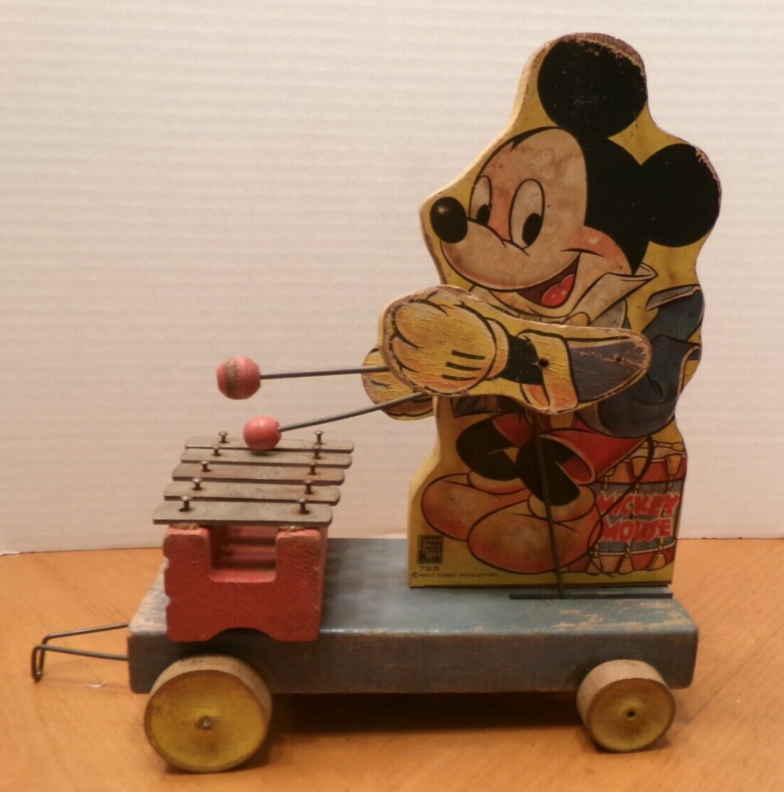 FISHER PRICE PULL TOY 1939 MICKEY MOUSE XYLOPHONE # 798 WALT