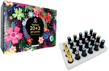 MEFA Perfect 20+3 Gel Nail Polish Set Pastel Blue Pink Glitter Glossy Matte Base